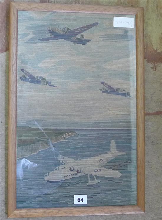 Wartime needlework of fighter planes over the Sussex coast
